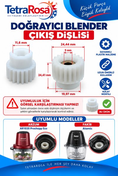 tetra rosa Fakir Atomic Uyumlu Doğrayıcı Blender Çıkış Dişlisi