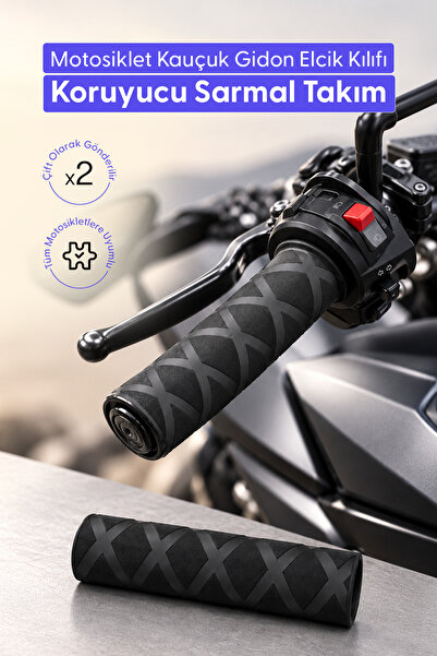 Pandamoto Motosiklet Kauçuk Gidon Sarmalı Elcik Kılıfı Elcik Koruma Takımı