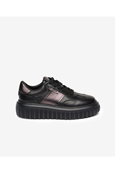 Greyder Kadın Siyah Hakiki Deri Sneaker Ayakkabı 5K2SA35371