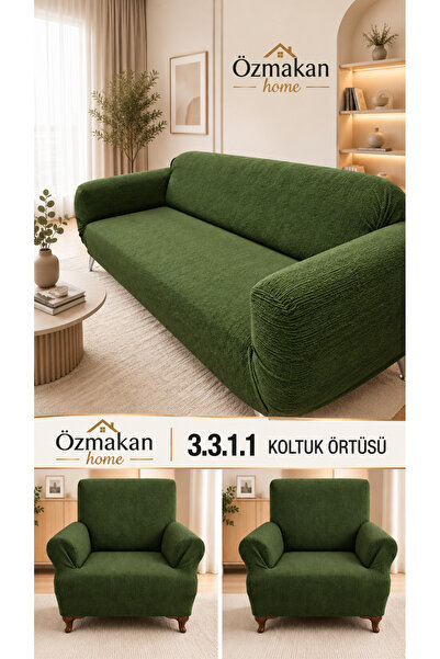 ÖZMAKAN Jacquard Sofa Cover Set 3+3+1+1 Seat Covers