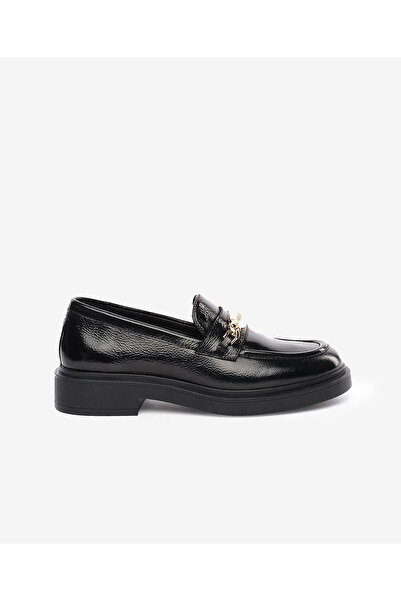 Greyder Kadın Siyah Hakiki Deri Loafer Ayakkabı 5K2CA35310