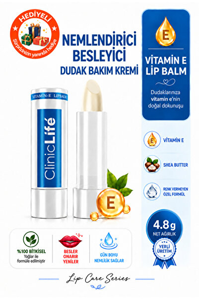 cliniclife Nemlendirici besleyici dudak bakım kremi 4,8gr vitamin E lip balm