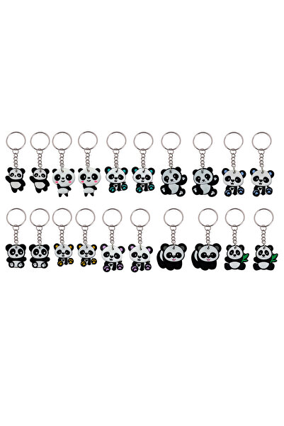 Choice MULTI Set of 20 Cartoon Panda Bear Keychains Key Rings for Back-to-Sch...