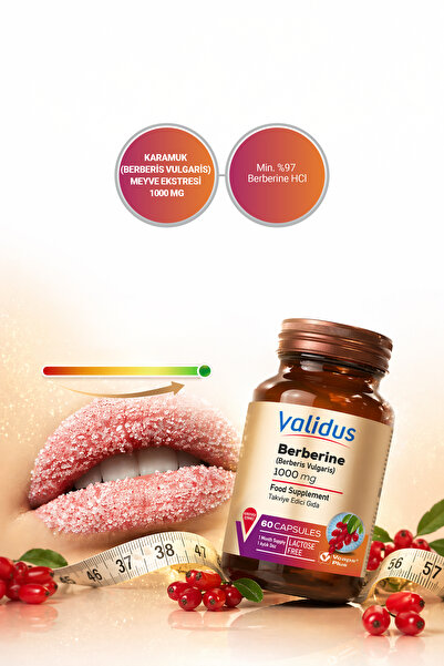 Validus Berberin (Berberis Vulgaris) 1000 Mg 60 Capsules