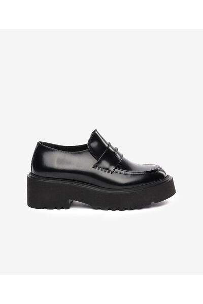 Greyder Kadın Siyah Hakiki Deri Loafer Ayakkabı 5K2CA35273