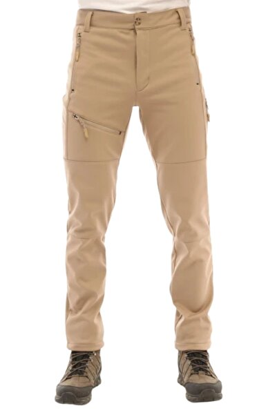 GHASSY CO Men's Tactical Outdoor Waterproof Dark Beige Softshell Trousers wit...