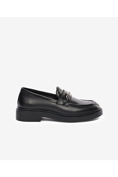 Greyder Kadın Siyah Hakiki Deri Loafer Ayakkabı 5K2CA35310
