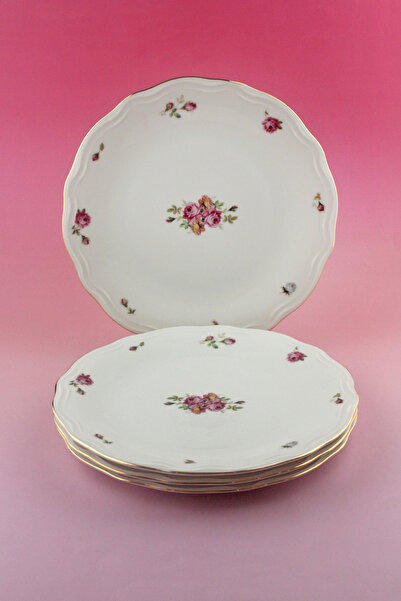 Bursa Porselen Dekor Angela Gold Gilded 4 Piece Porcelain Serving Plate