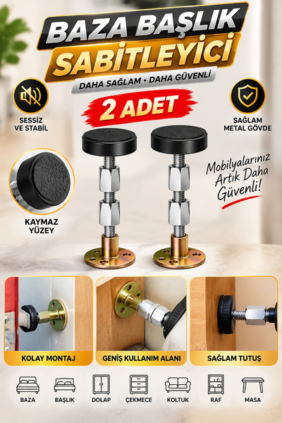 NZB Baza Başlık Sabitleyici Yatak Kanepe Duvar Ses Titreşim Sallanma Önleyici...