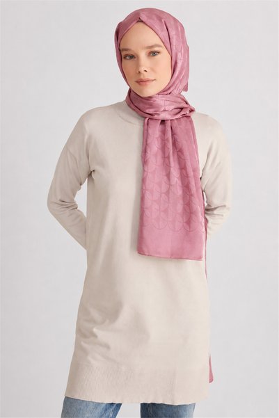 Belli Fresh Geometrik Desen Açık Pembe Jakarlı Şal 1 - 249077