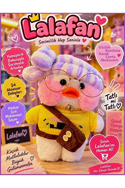 OYUNCAKSAHİLİ Lalafanfan Duck Peluş Gözlük Çanta Oyuncak Hulv Vhosel Sen 30cm...