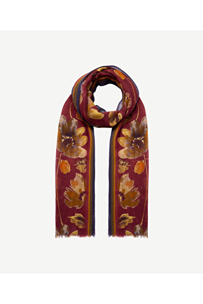 Yargıcı Large Floral Patterned Wool Shawl
