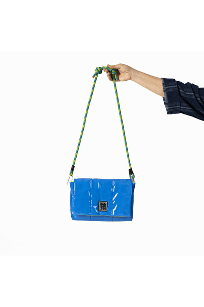 YOURHANDBAGS Mavi Candy Çanta Mavi - Yeşil Halat Askılı