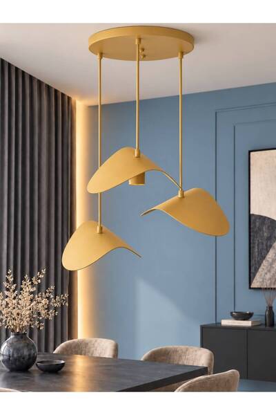 avizade VELARİS Eskitme Metal 3'lü Sarkıt Avize – Minimalist Modern Salon Ayd...