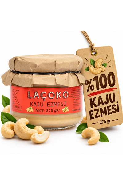 LAÇOKO Laçoko 275 gram Şekersiz, Katkısız, Glutensiz, Vegan, Doğal Kaju Ezmes...
