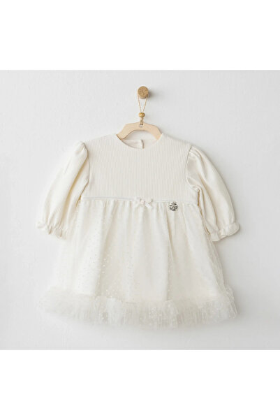 andywawa Ac26257 Baby Bow Bliss Elbise Ekru