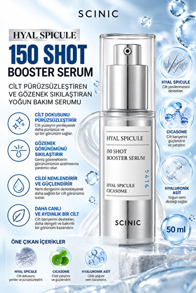 SCINIC HyalSpicule 150 Shots Cilt Pürüzsüzleştiren ve Gözenek Sıkılaştıran Se...