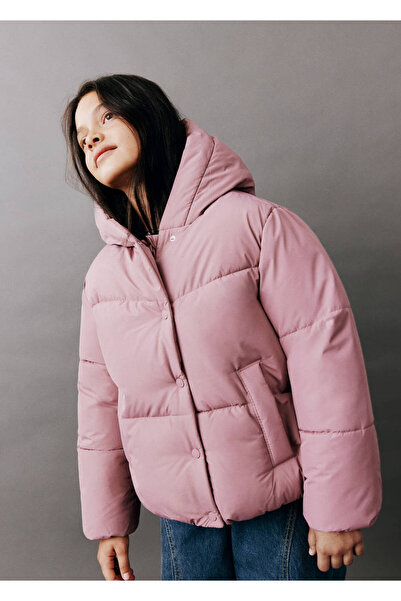 MANGO Kids Kapüşonlu kapitone anorak
