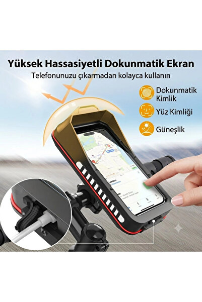 ACETECH Su Geçirmez Motosiklet, Bisiklet ve Scooter Telefon Tutucu | 360° Dön...