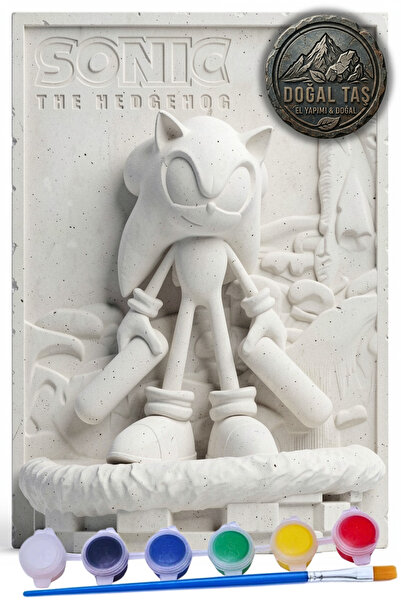 Sonic Figür 15 cm Taş Biblo Çocuk Boyama Etkinliği Boyama Seti