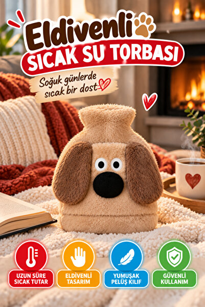 TOYFEST Brown Gromit Figured Hot Water Bag with Gloves – Plush Cover, Abdomin...
