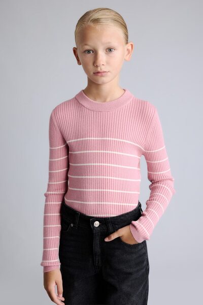 DeFacto Crew Neck Striped Ribbed Sweater Girls H6401A826Au