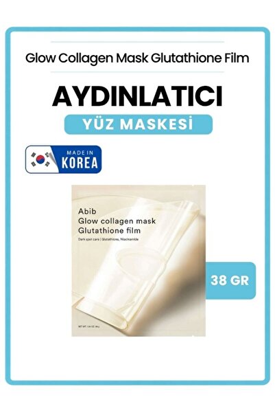 Abib Glow Collagen Mask Glutathione Film Aydınlatıcı Yüz Maskesi 38 gr
