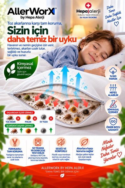 Allerworx Anti-Allergic Anti-Mite Single Bed and Pillowcase Set 100X200X30 cm with Lifetime Warranty