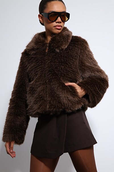 Antioch Coffee Plush Look Coat