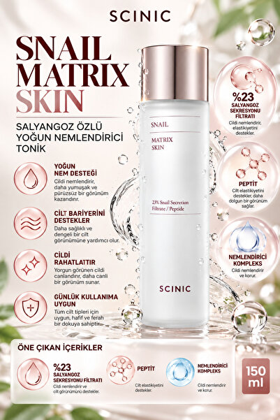 SCINIC Snail Matrix Skin Salyangoz Özlü Yoğun Nemlendirici Tonik 150ml