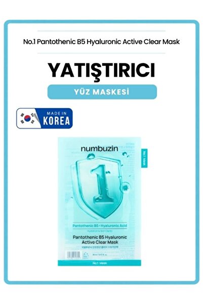 Numbuzin No.1 Pantothenic B5 Hyaluronic Active Clear Mask Yatıştırıcı Yüz Mas...