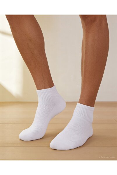 Bolero Men's Seamless Dry-Fit Short Sports Socks White