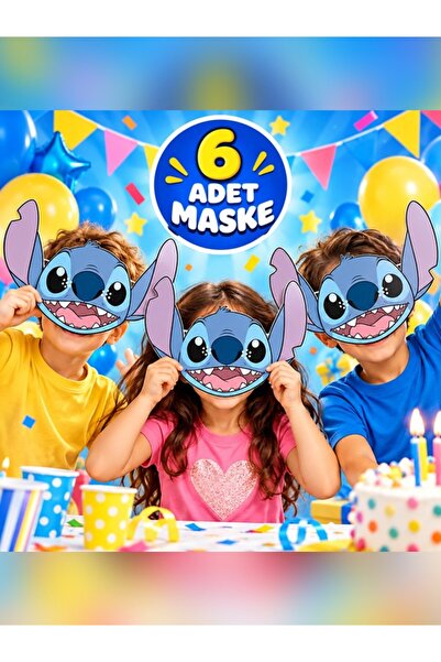 parti show Stitch 6'lı Kağıt Maske