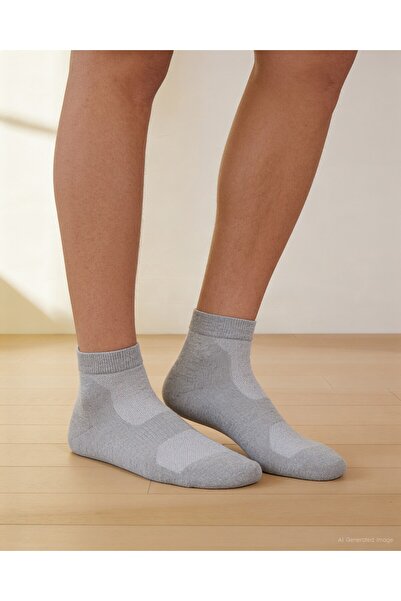 Bolero Unisex Stitch-Free terry loop short athletic socks - grey