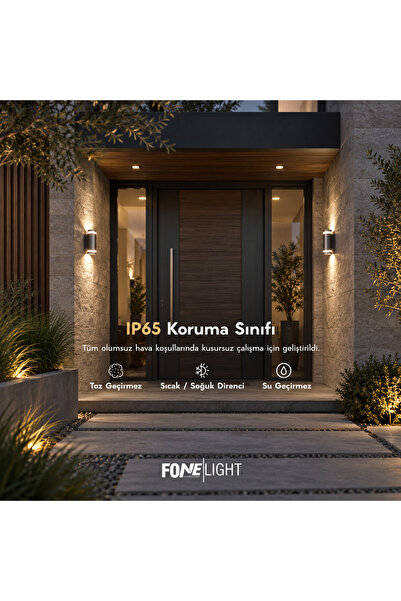 FoneLight Çift Yönlü Led Iç Mekan Ve Dış Mekan Duvar Aplik - Ip65 Toz Ve Su G...
