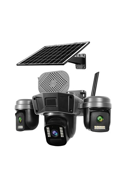 O-KAM Wifi Solar 3 Lens 9MP Siren + Mikrofon + Hoparlör+ Yapay Zeka Güneş Pan...