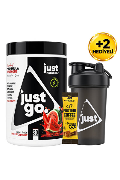Just Nutrition Just Go Pre-Workout 540 Gr Karpuz Aromalı 30 Servis + Shaker +...