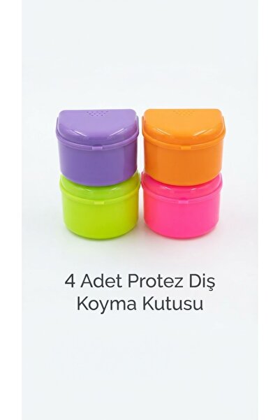 Protez Diş Saklama Kutusu(BÜYÜK BOY) 4 Adet Farklı Renk