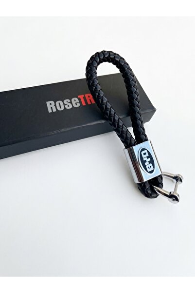 RoseTR Black Leather Braided Keychain Accessory Compatible with Byd Byd Han Seal