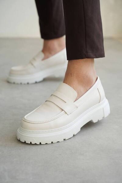 Zerenyus Zrk-x11 premium thick sole laceless white men's loafer