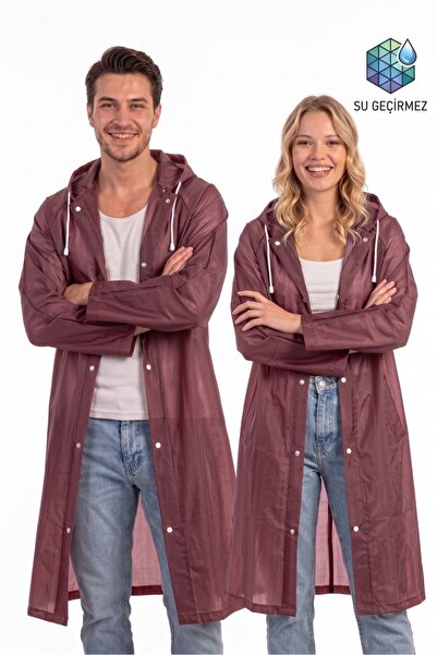 Dream Plus Unisex burgundy eva fabric water windproof raincoat