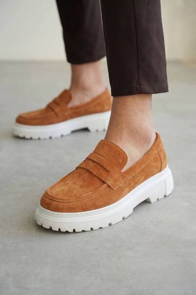 Zerenyus Zrk-x11 premium thick sole laceless tan suede men's loafer
