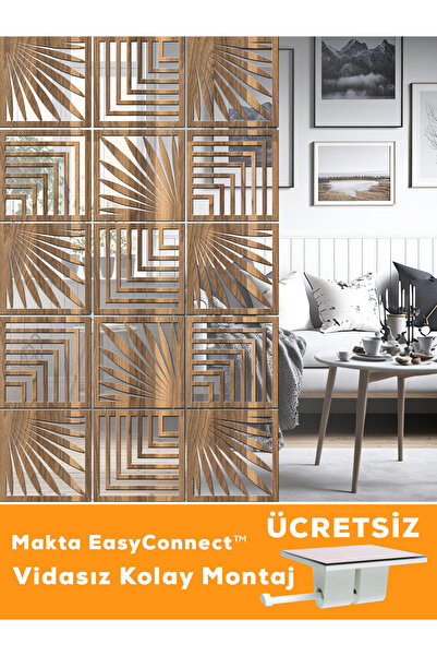 standarts Makta ® Modüler Sarkıt Paravan, Ahşap Seperatör, 4'lü Panel Levha S...