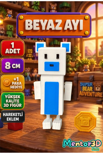 Mentor 3D Store Super Bear Adventure Baaren Ayı ve Shicka Seti Süper Ayı Oyuncak