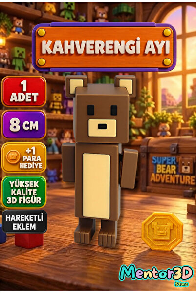 Mentor 3D Store Super Bear Adventure Baaren Ayı ve Shicka Seti Süper Ayı Oyuncak