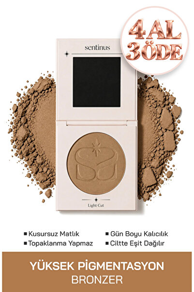 Sentinus Light Cut Bronzer | Mat Pudra Bronzer & Kontür | Açık Ton | Yüksek P...