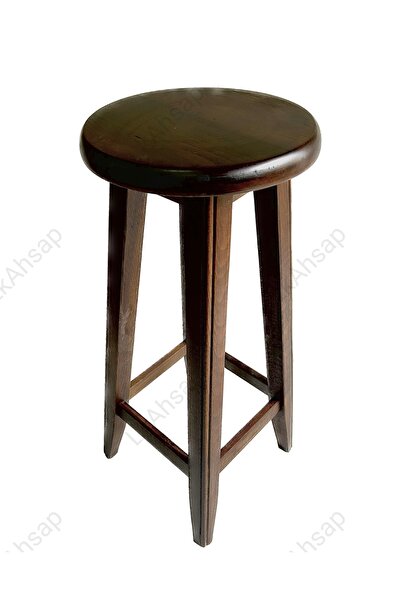 LkAhşap 1ad. Ahşap Bar Taburesi Ceviz Renk 70cm Yükseklik