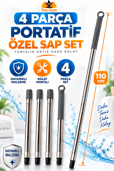 Fine Clean 4 Parça Portatif Özel Sap Set Tüm Marka Model Pas Paslara Uyumlu Ç...