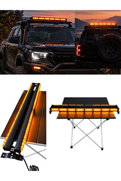 KAPOTO 85 Cm Off Road Led Bar Uzaktan Kumandalı Çakar Sarı Sarı 12V 30V Led T...