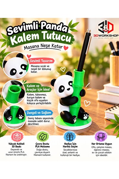 Sevimli Minik Panda Kalem Tutucu